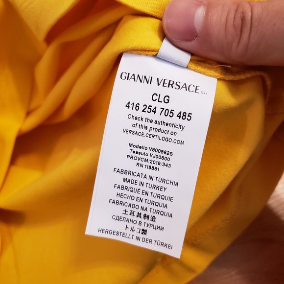 Versace Collection Men's Slim Fit Yellow T-Shirt - Picture 4 of 5